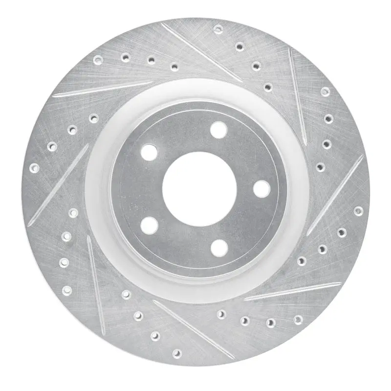 R1 07-10 Chevrolet Cobalt Front Right Drilled & Slotted Silver Brake Rotor 1