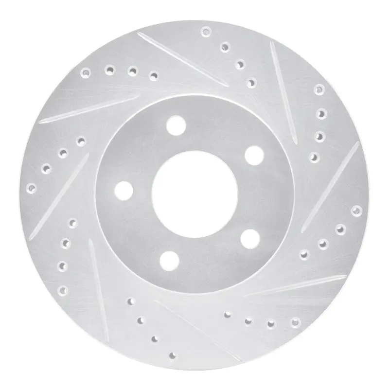 R1 07-10 Chevrolet Cobalt Front Right Drilled & Slotted Silver Brake Rotor 1