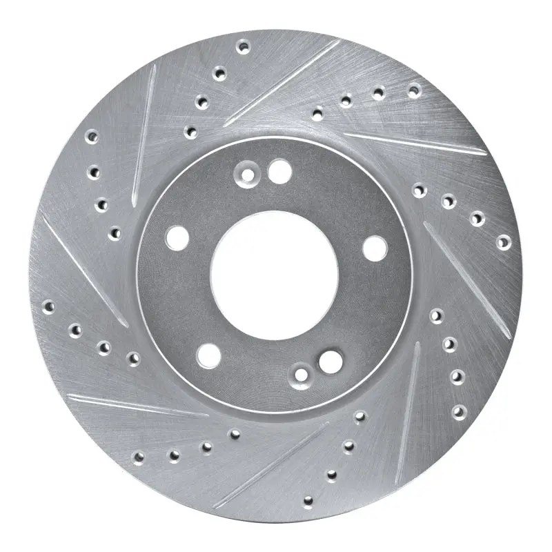R1 07-10 Kia Rondo (Canada) Front Left Drilled & Slotted Silver Brake Rotor 1