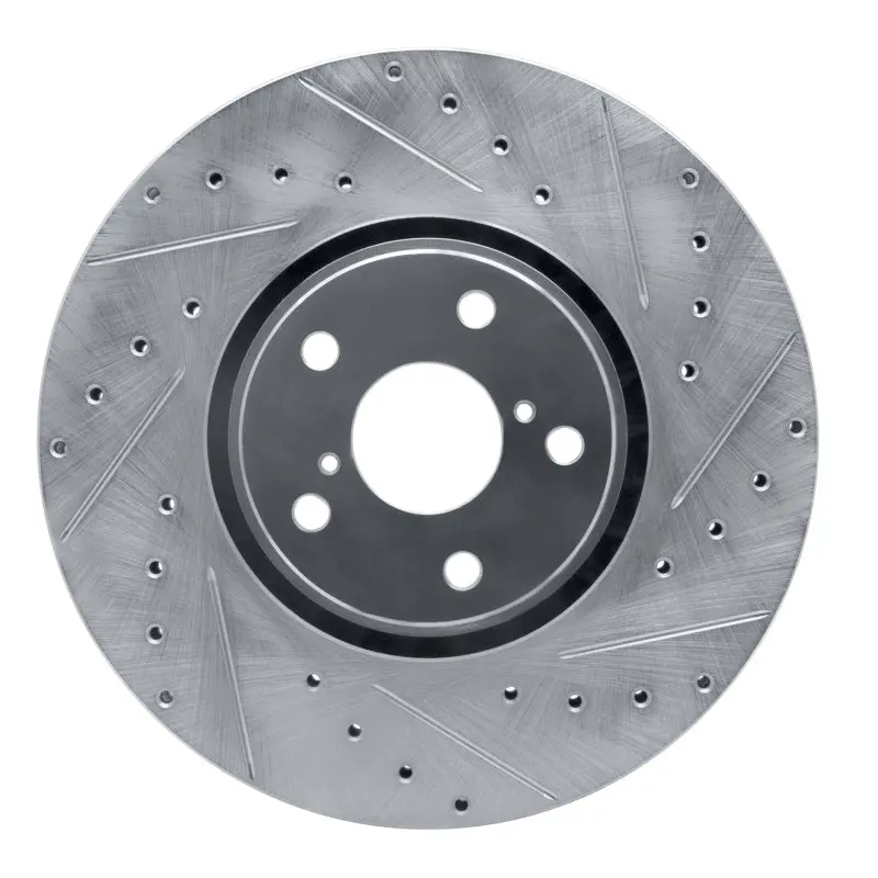 R1 07-11 Lexus Gs350 Right Front Drilled & Slotted Silver Brake Rotor 1
