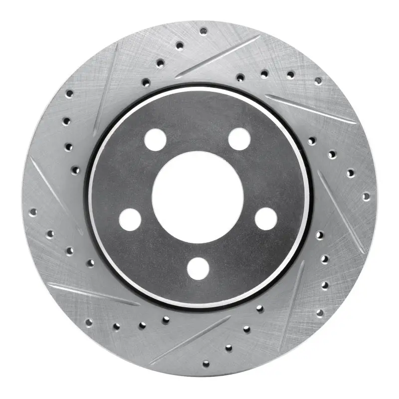 R1 07-12 Dodge Nitro Front Left Drilled & Slotted Silver Brake Rotor 1