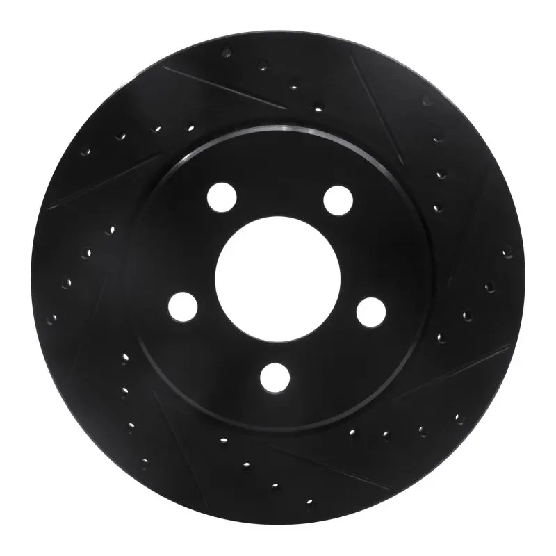 R1 07-12 Dodge Nitro Front Right Drilled & Slotted Black Brake Rotor 1