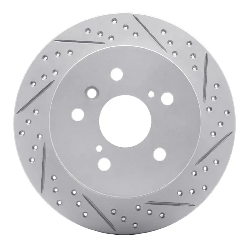 R1 07-12 Lexus Es350 Rear Right Drilled & Slotted Geo-Carbon Rotor 1
