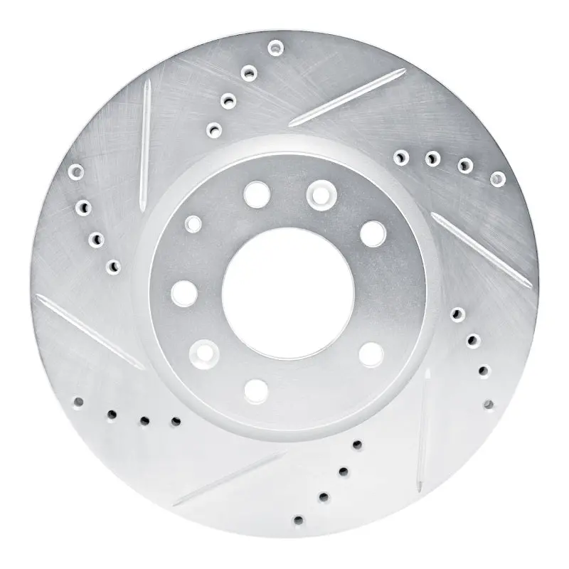 R1 07-12 Mazda Cx-7 Front Left Drilled & Slotted Silver Brake Rotor 1
