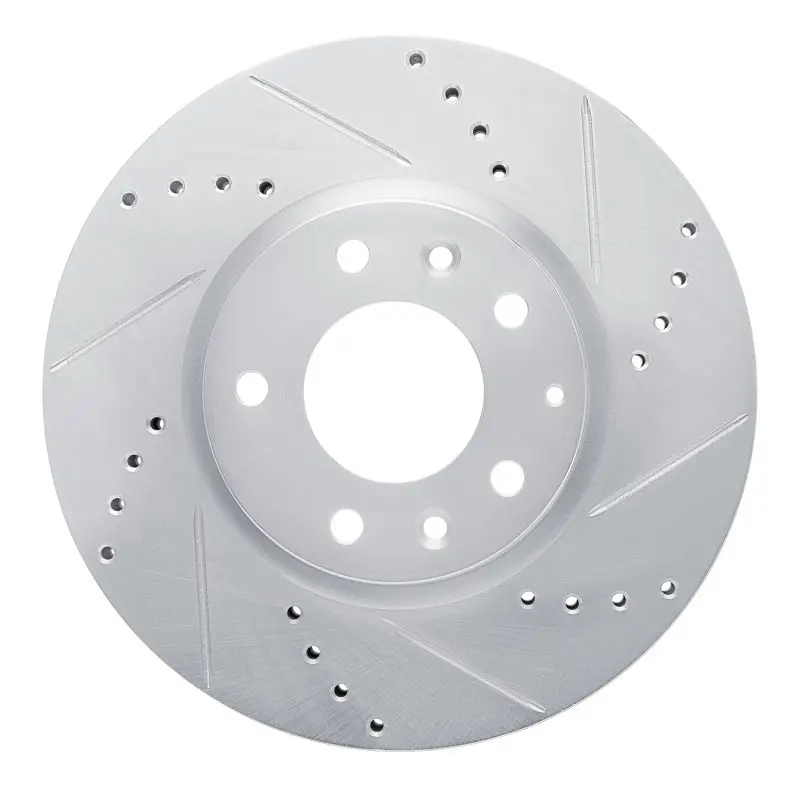 R1 07-12 Mazda Cx-7 Front Right Drilled & Slotted Silver Brake Rotor 1