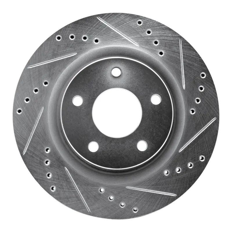 R1 07-13 Nissan Altima Front Right Drilled & Slotted Silver Brake Rotor 1