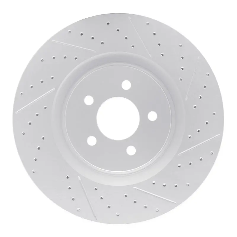 R1 07-14 Ford Mustang Front Right Drilled & Slotted Geo-Carbon Rotor 1
