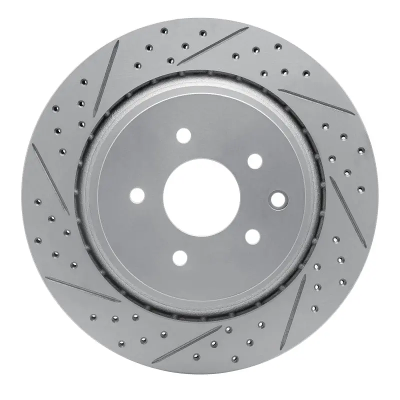 R1 07-15 Infiniti G37 Rear Left Drilled & Slotted Geo-Carbon Rotor 1