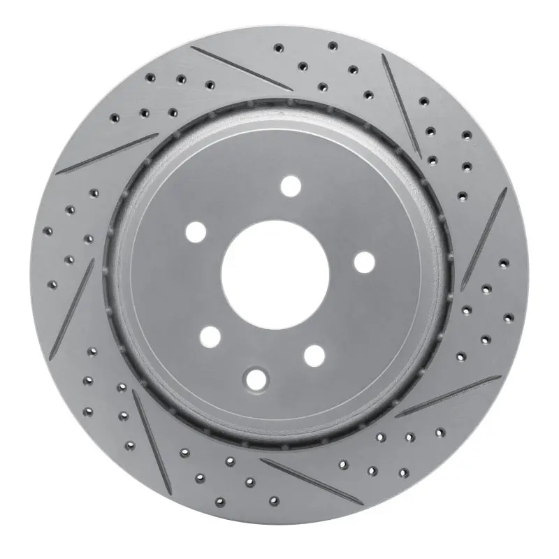 R1 07-15 Infiniti Q60 Rear Right Drilled & Slotted Geo-Carbon Rotor 1