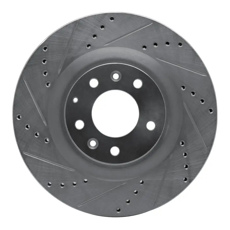 R1 07-15 Mazda Cx-9 Front Left Drilled & Slotted Silver Brake Rotor 1