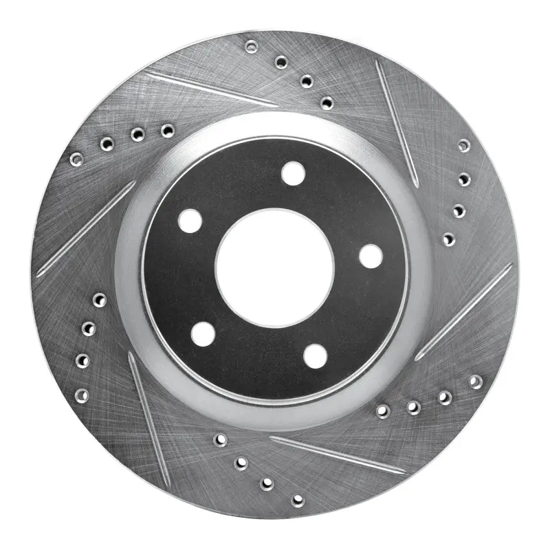 R1 07-15 Nissan Rogue Front Right Drilled & Slotted Silver Brake Rotor 1