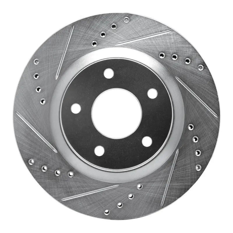 R1 07-15 Nissan X-Trail (Mexico) Front Left Drilled & Slotted Silver Brake Rotor 1