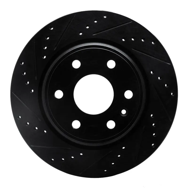 R1 07-17 Buick Enclave Front Left Drilled & Slotted Black Brake Rotor 1