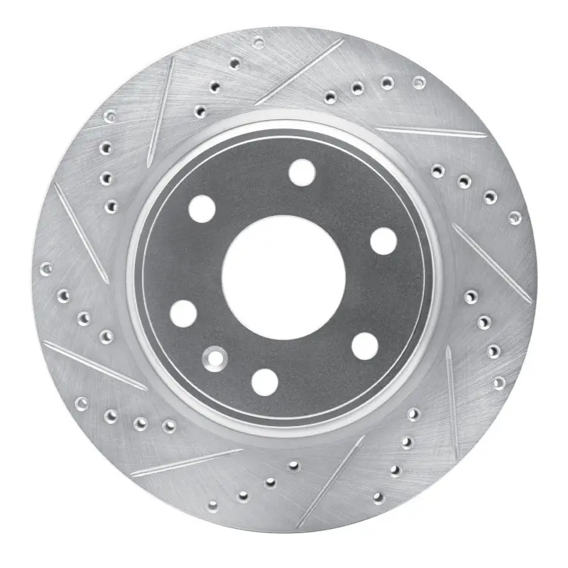 R1 07-17 Buick Enclave Front Left Drilled & Slotted Silver Brake Rotor 1