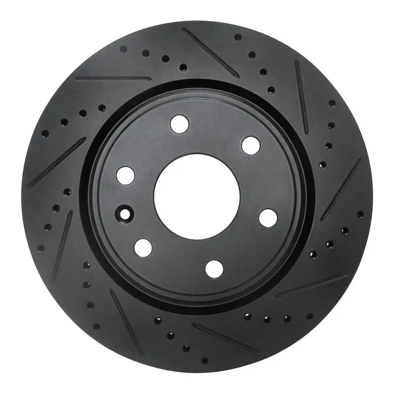 R1 07-17 Buick Enclave Front Right Drilled & Slotted Black Brake Rotor 1