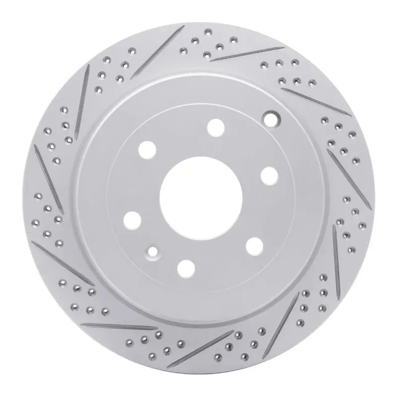 R1 07-17 Buick Enclave Rear Left Drilled & Slotted Geo-Carbon Rotor 1