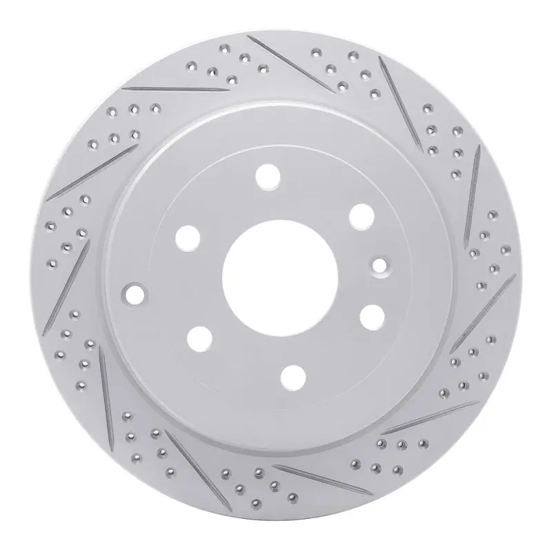 R1 07-17 Buick Enclave Rear Right Drilled & Slotted Geo-Carbon Rotor 1