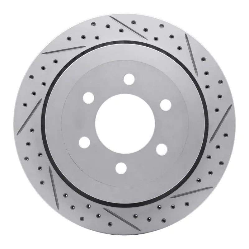 R1 07-17 Ford Expedition Rear Right Drilled & Slotted Geo-Carbon Rotor 1