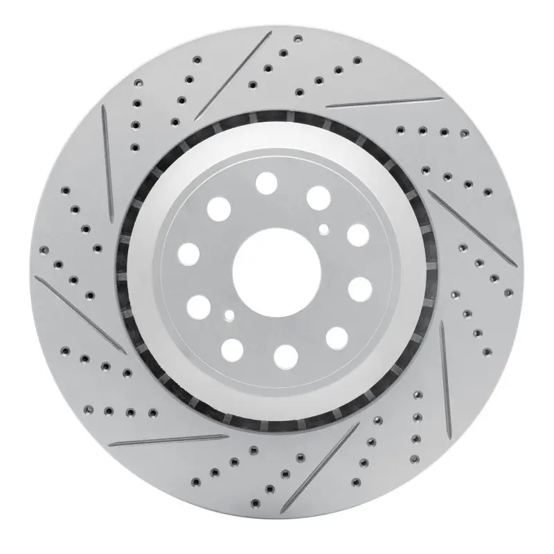 R1 07-17 Lexus Ls600h Left Rear Drilled & Slotted Geo-Carbon Rotor 1