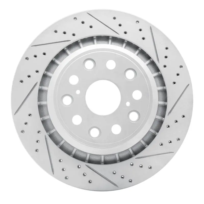 R1 07-17 Lexus Ls600h Right Rear Drilled & Slotted Geo-Carbon Rotor 1