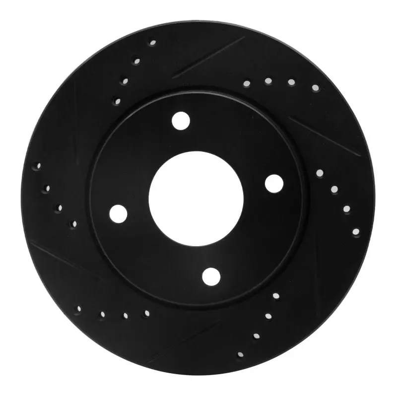 R1 07-17 Nissan Tiida (Mexico) Front Left Drilled & Slotted Black Brake Rotor 1