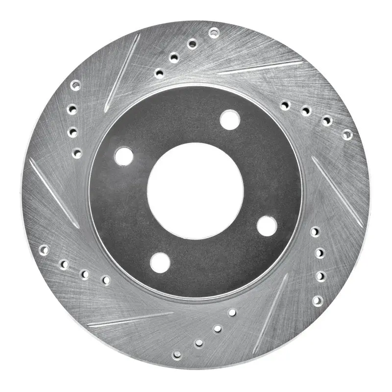 R1 07-17 Nissan Tiida (Mexico) Front Left Drilled & Slotted Silver Brake Rotor 1