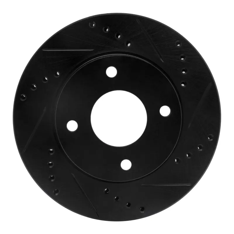 R1 07-17 Nissan Tiida (Mexico) Front Right Drilled & Slotted Black Brake Rotor 1
