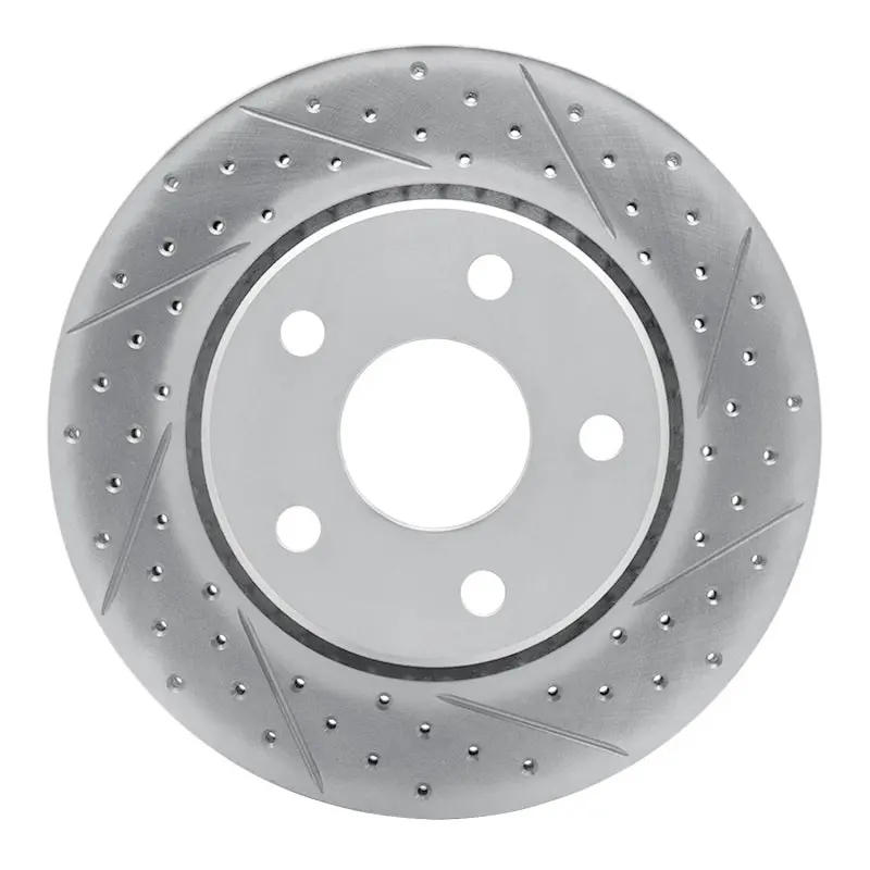 R1 07-18 Jeep Wrangler Front Right Drilled & Slotted Geo-Carbon Rotor 1