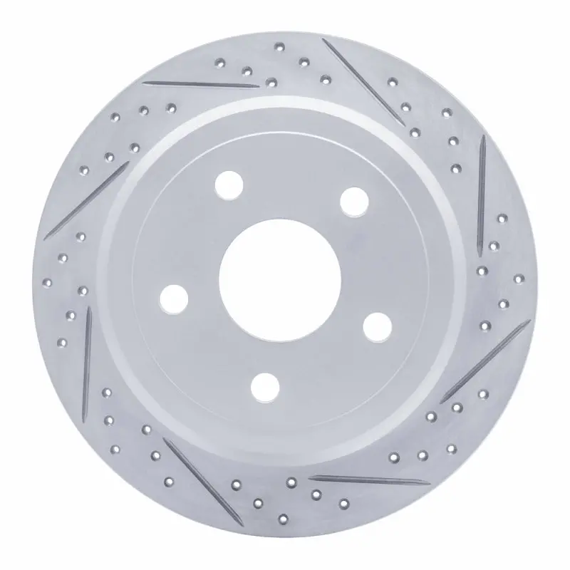 R1 07-18 Jeep Wrangler Rear Right Drilled & Slotted Geo-Carbon Rotor 1