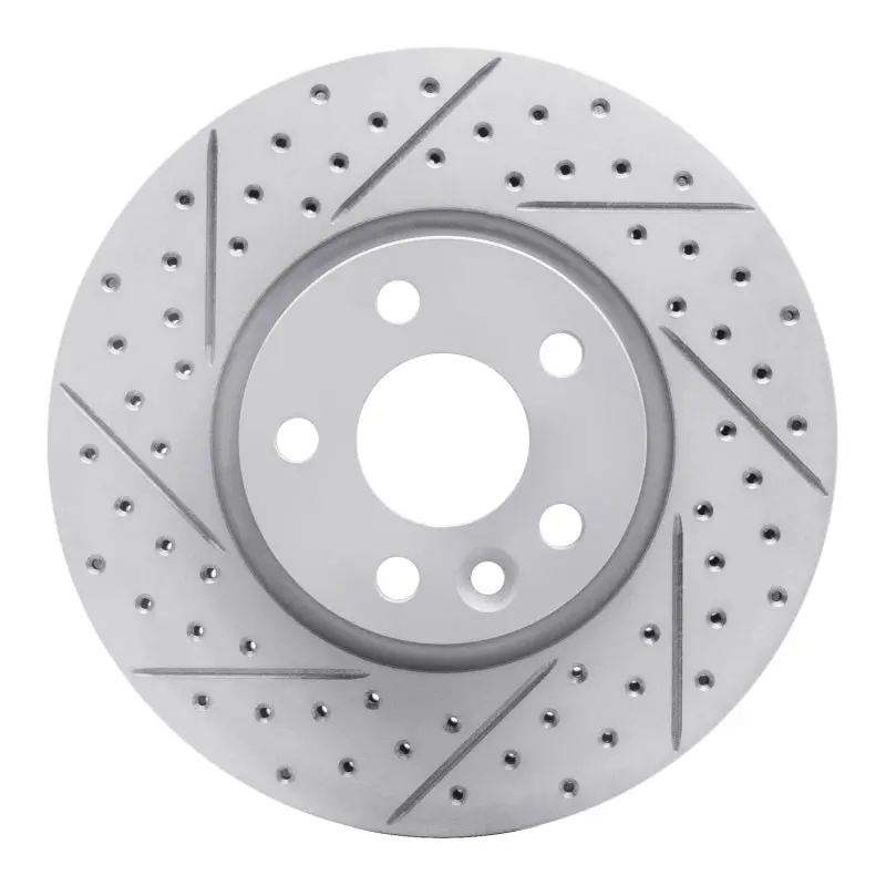 R1 07-18 Land Rover Range Rover Evoque Front Left Drilled & Slotted Geo-Carbon Rotor 1