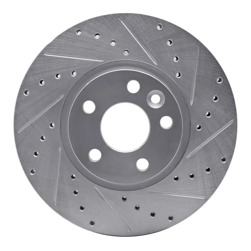 R1 07-18 Land Rover Range Rover Evoque Front Left Drilled & Slotted Silver Brake Rotor 1