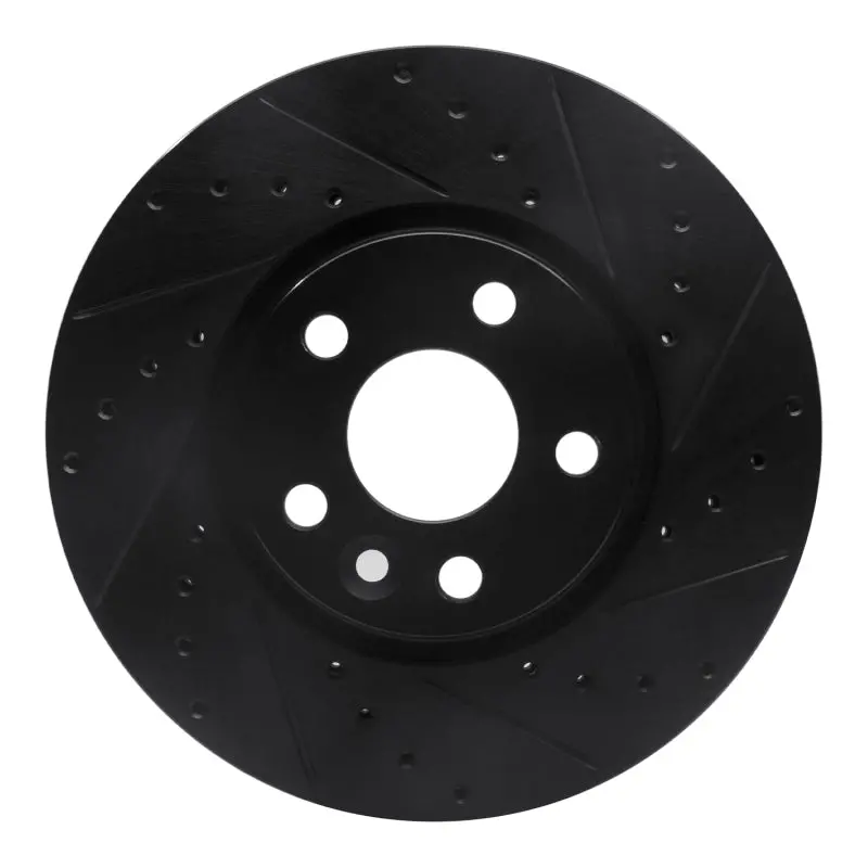 R1 07-18 Land Rover Range Rover Evoque Front Right Drilled & Slotted Black Brake Rotor 1