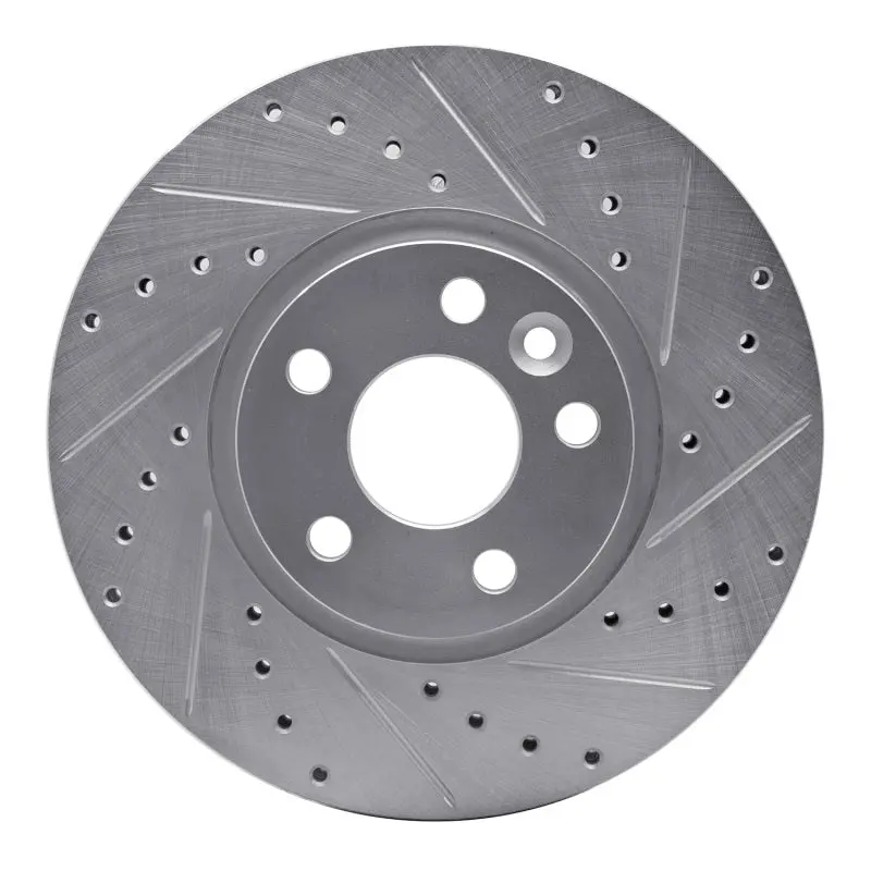 R1 07-18 Land Rover Range Rover Evoque Front Right Drilled & Slotted Silver Brake Rotor 1