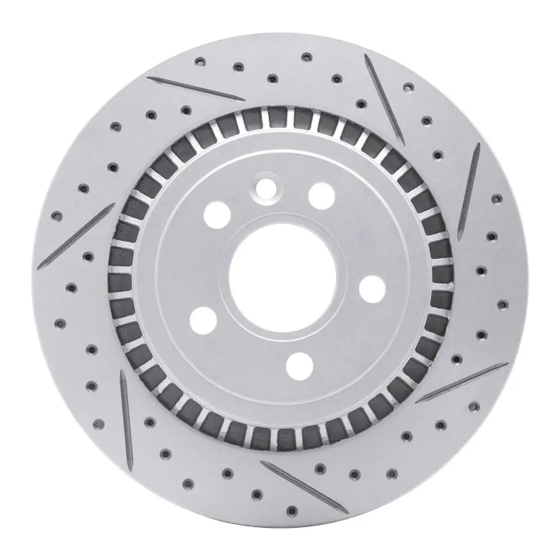 R1 07-18 Volvo S80 Rear Right Drilled & Slotted Geo-Carbon Rotor 1