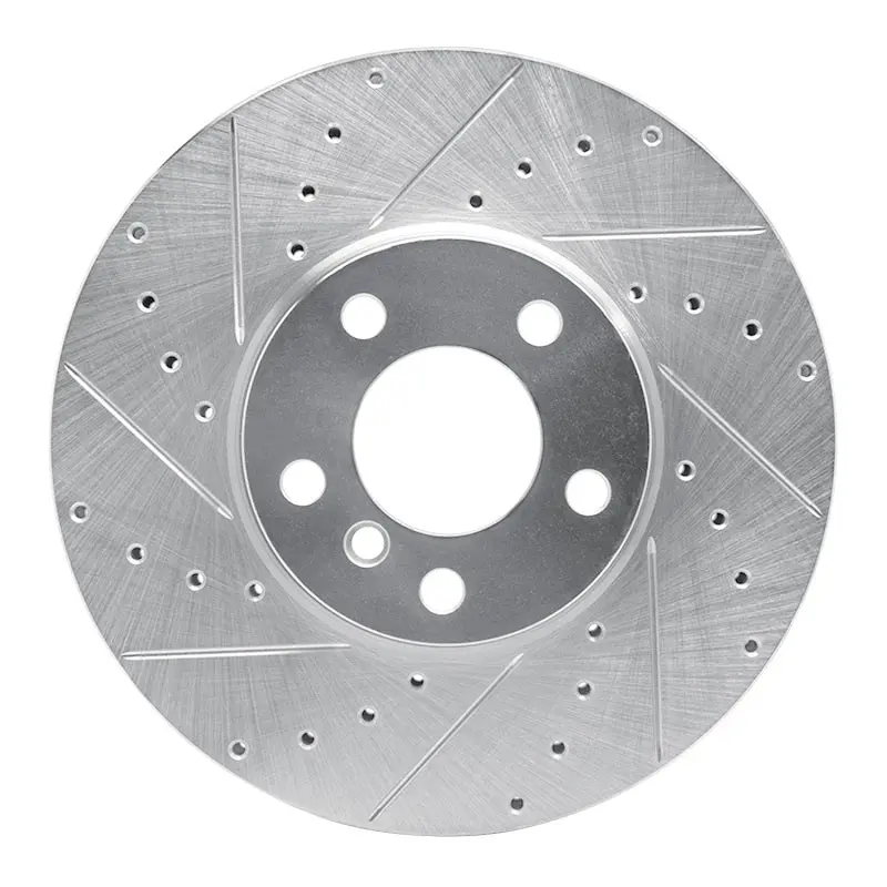 R1 07-19 Bmw X5 Front Left Drilled & Slotted Silver Brake Rotor 1
