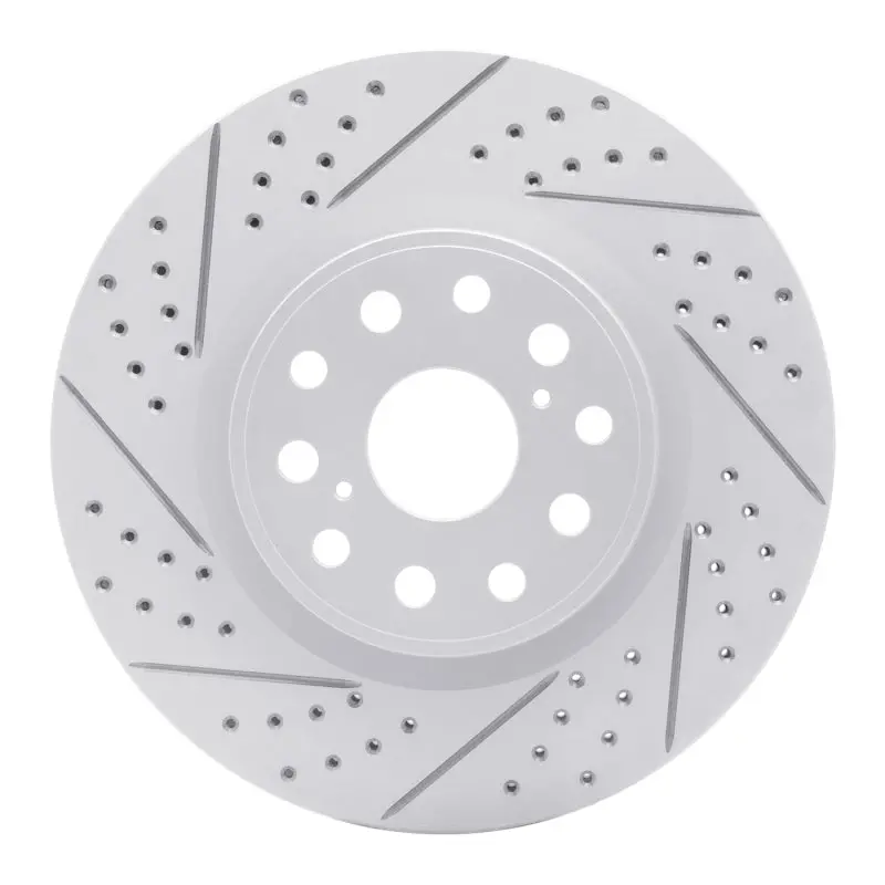 R1 07-23 Lexus Ls460 Front Left Drilled & Slotted Geo-Carbon Rotor 1