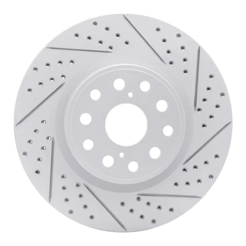 R1 07-23 Lexus Ls460 Front Right Drilled & Slotted Geo-Carbon Rotor 1