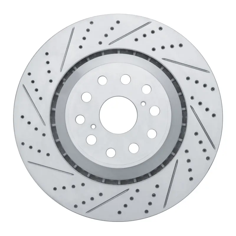 R1 07-23 Lexus Ls460 Left Front Drilled & Slotted Geo-Carbon Rotor 1