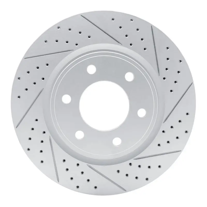 R1 07-24 Infiniti Qx56 Front Right Drilled & Slotted Geo-Carbon Rotor 1