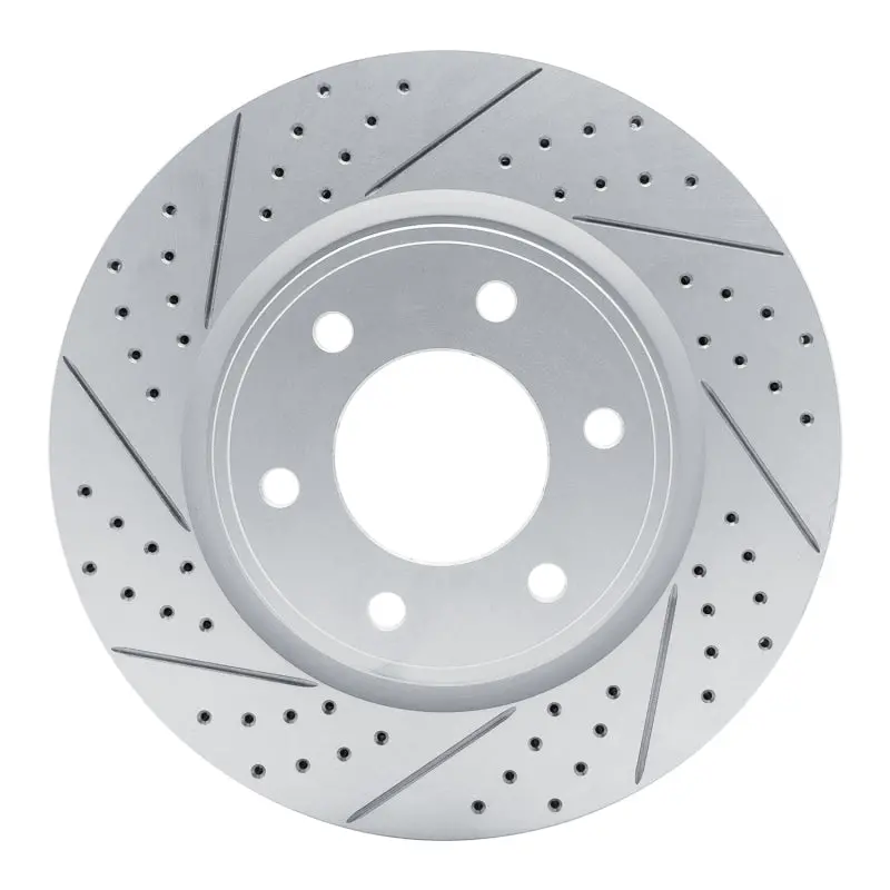 R1 07-24 Infiniti Qx80 Front Left Drilled & Slotted Geo-Carbon Rotor 1