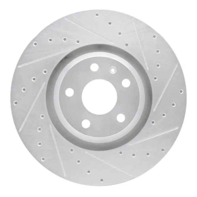 R1 08-11 Audi Tt Quattro Front Right Drilled & Slotted Silver Brake Rotor 1