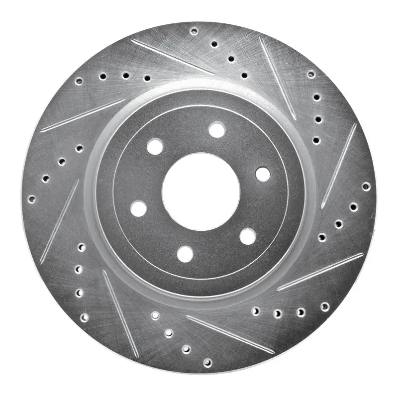 R1 08-11 Nissan Pathfinder Front Right Drilled & Slotted Silver Brake Rotor 1