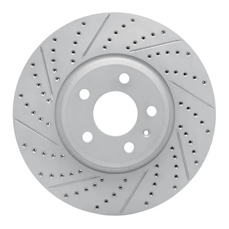 R1 08-12 Audi A5 Front Left Drilled & Slotted Geo-Carbon Rotor 1