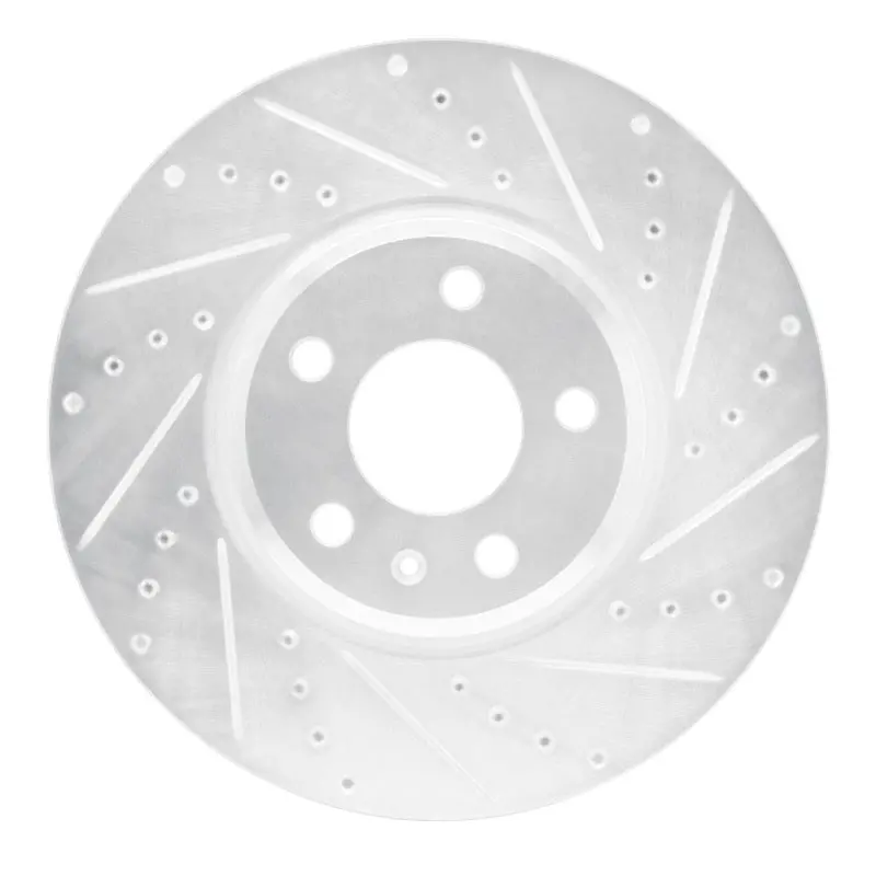 R1 08-12 Audi Q5 (Usa/Canada Excl Hybrid) Front Right Drilled & Slotted Silver Brake Rotor 1