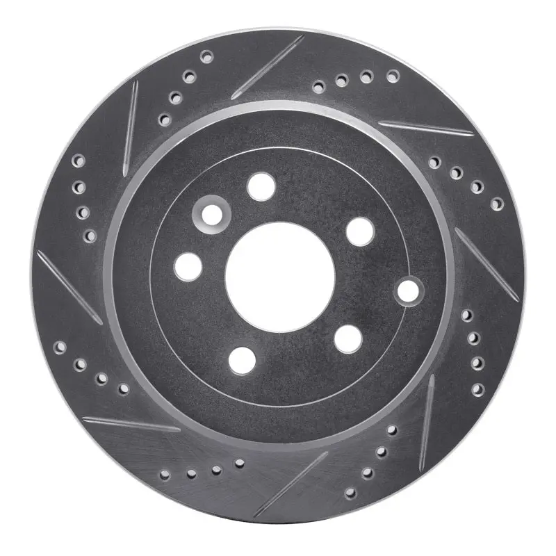 R1 08-12 Land Rover Lr2 Rear Left Drilled & Slotted Silver Brake Rotor 1