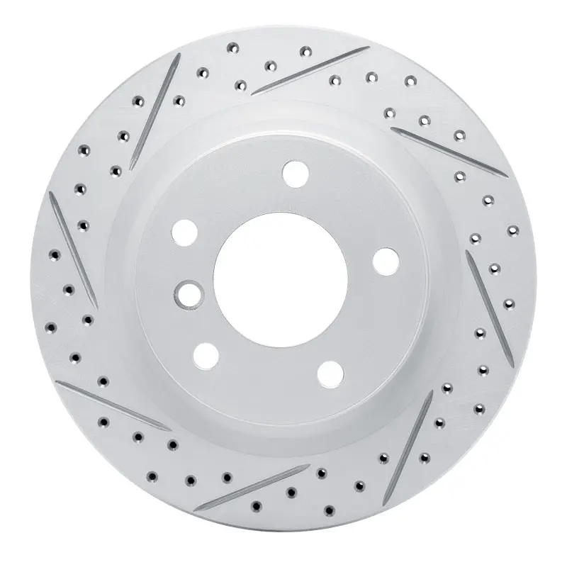 R1 08-13 Bmw 128I Rear Left Drilled & Slotted Geo-Carbon Rotor 1