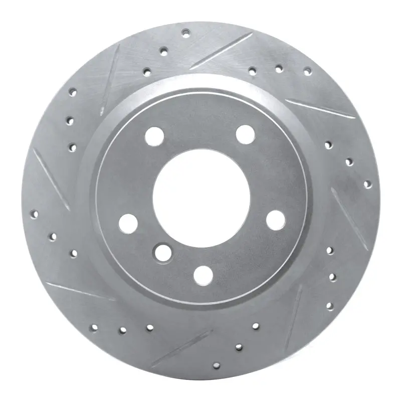 R1 08-13 Bmw 128I Rear Left Drilled & Slotted Silver Brake Rotor 1