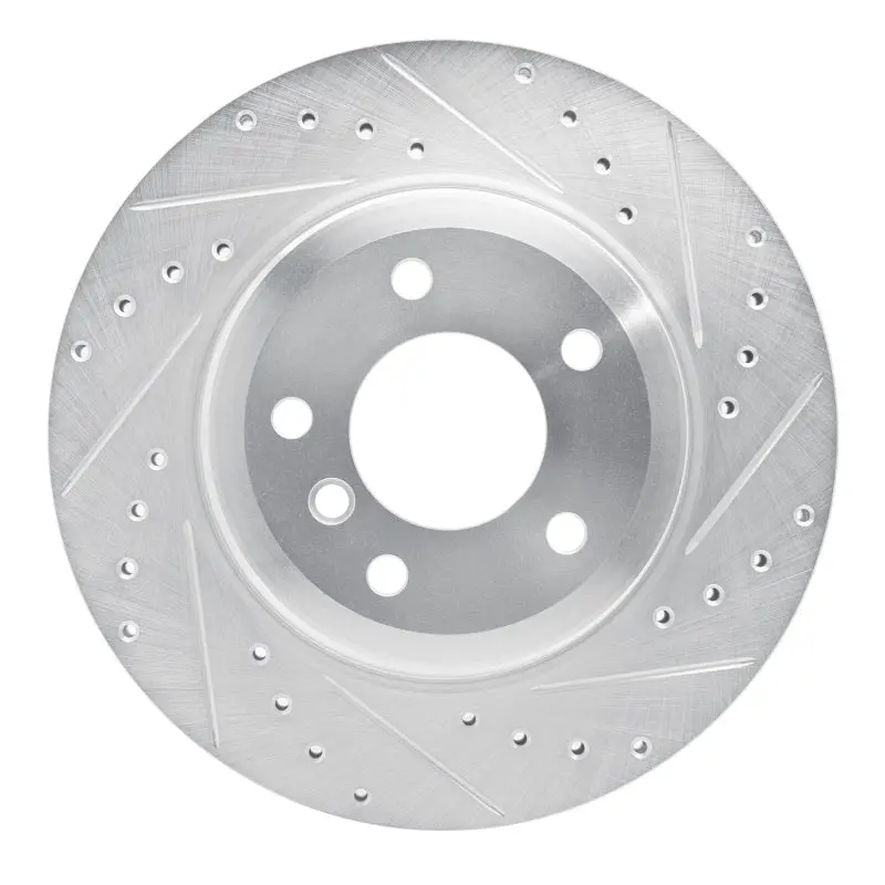R1 08-13 Bmw 135I Rear Right Drilled & Slotted Silver Brake Rotor 1