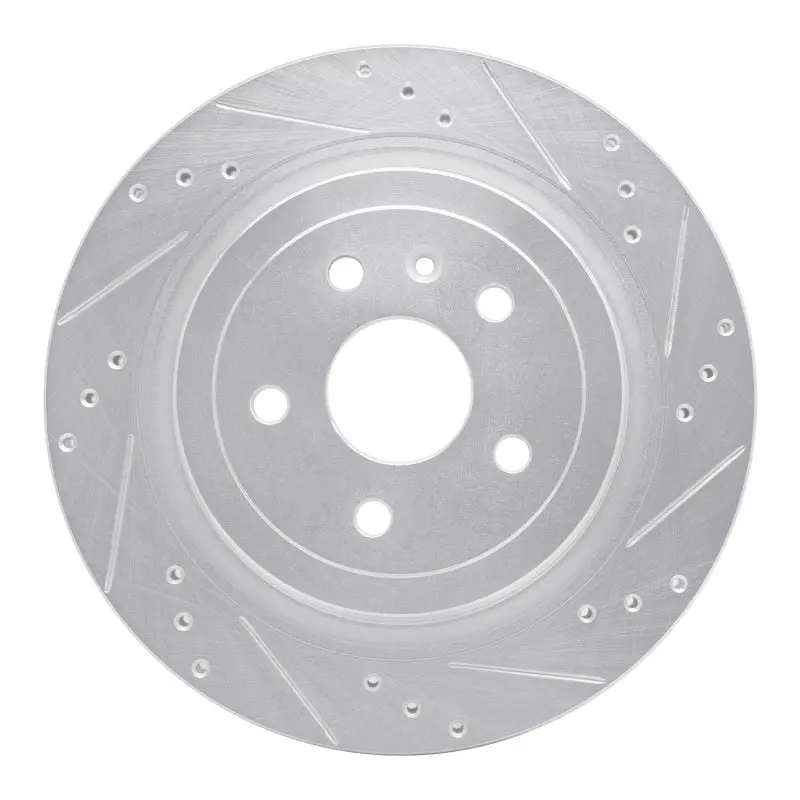 R1 08-14 Cadillac Cts Rear Right Drilled & Slotted Silver Brake Rotor 1