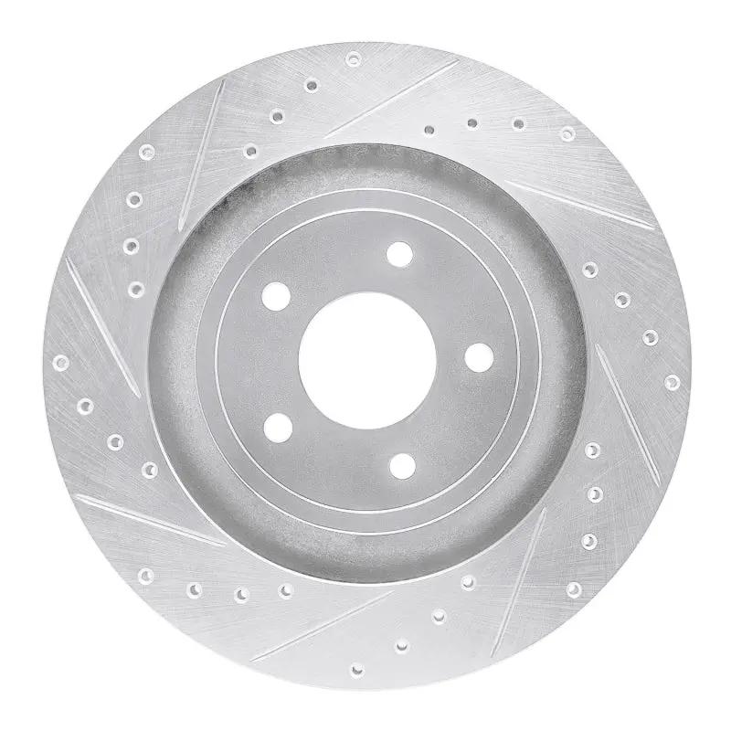 R1 08-14 Chrysler 200 Front Left Drilled & Slotted Silver Brake Rotor 1